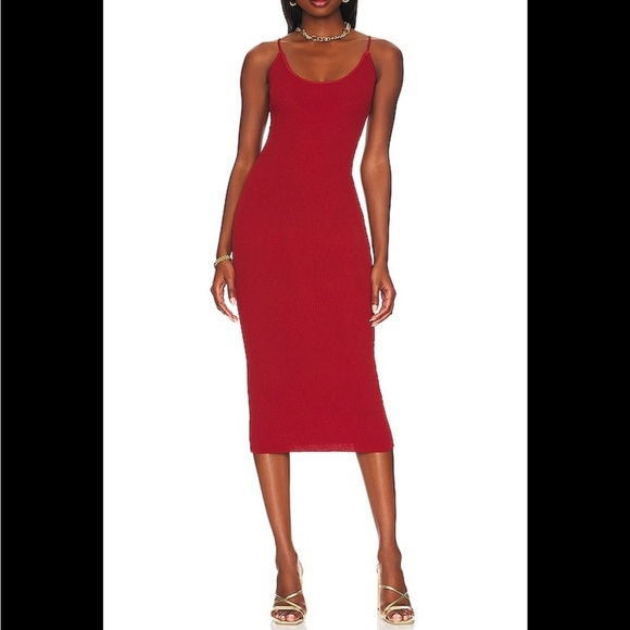 NWT ALL‎ THE WAYS Emma Knit Midi Dress in Burnt Orange // Small - Picture 1 of 8